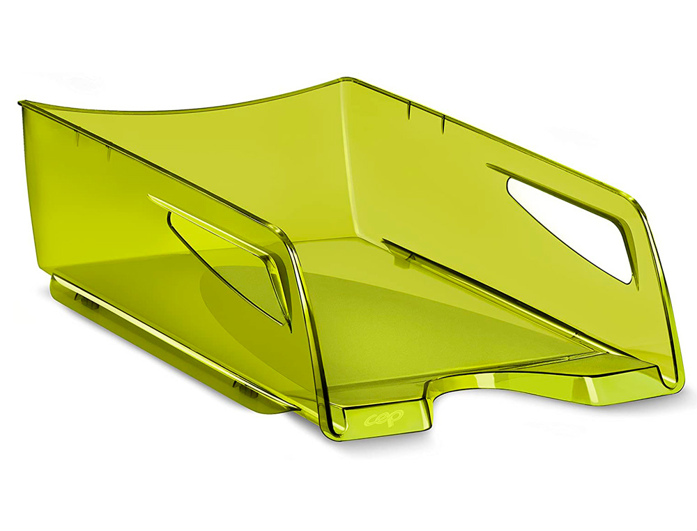 CORBEILLE A COURRIER CEP HAPPY POLYSTYRENE ANTICHOC A4 SUPERPOSABLE VERTICALE/ESCALIER 340X250X101MM COLORIS VERT BAMBOU