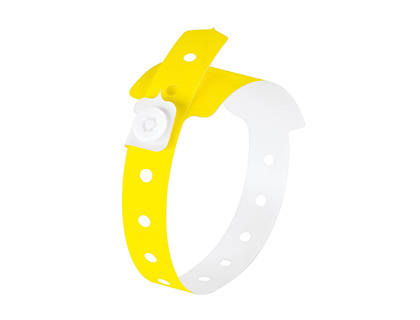 BRACELET IDENTIFICATION COLORIS JAUNE FLUORESCENT BOTE 120U