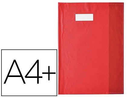 PROTGE-CAHIER ELBA STYL'SMS PVC OPAQUE 12/100E SANS PHTALATES PORTE-TIQUETTE ET TIQUETTE A4+ 240X320MM ROUGE