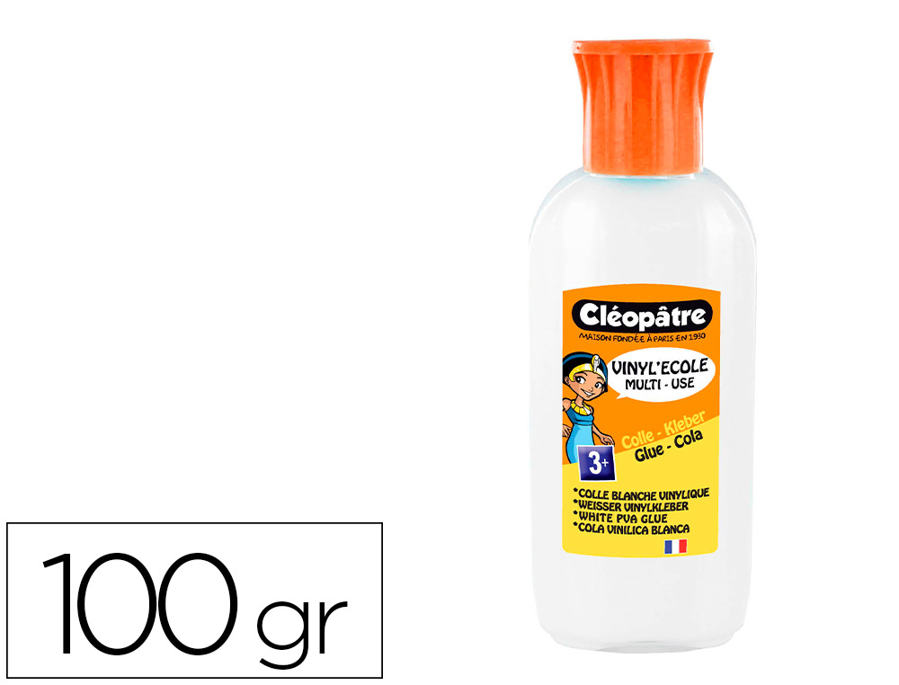 COLLE VINYLIQUE CLOPTRE BLANCHE TOUS TYPES TRAVAUX USAGE MAISON BUREAU NETTOYAGE FACILE SANS SOLVANT FLACON 100G