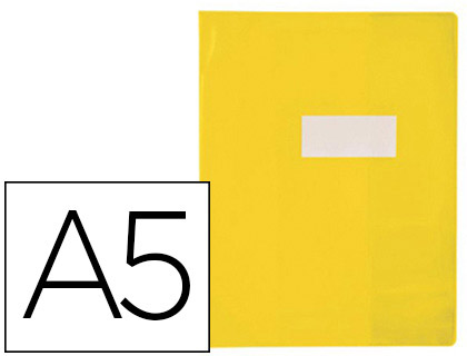 PROTGE-CAHIER ELBA STRONG LINE PVC CRISTAL 15/100E RABATS PORTE-TIQUETTE ET TIQUETTE 170X220MM JAUNE TRANSPARENT