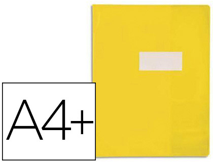 PROTGE-CAHIER ELBA STRONG LINE PVC CRISTAL 15/100E RABATS PORTE-TIQUETTE ET TIQUETTE 240X320MM JAUNE OPAQUE