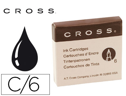 CARTOUCHE COURTE CROSS SPCIFIQUE STYLOS-PLUMES CROSS ENCRE NOIRE TUI 6 UNITS