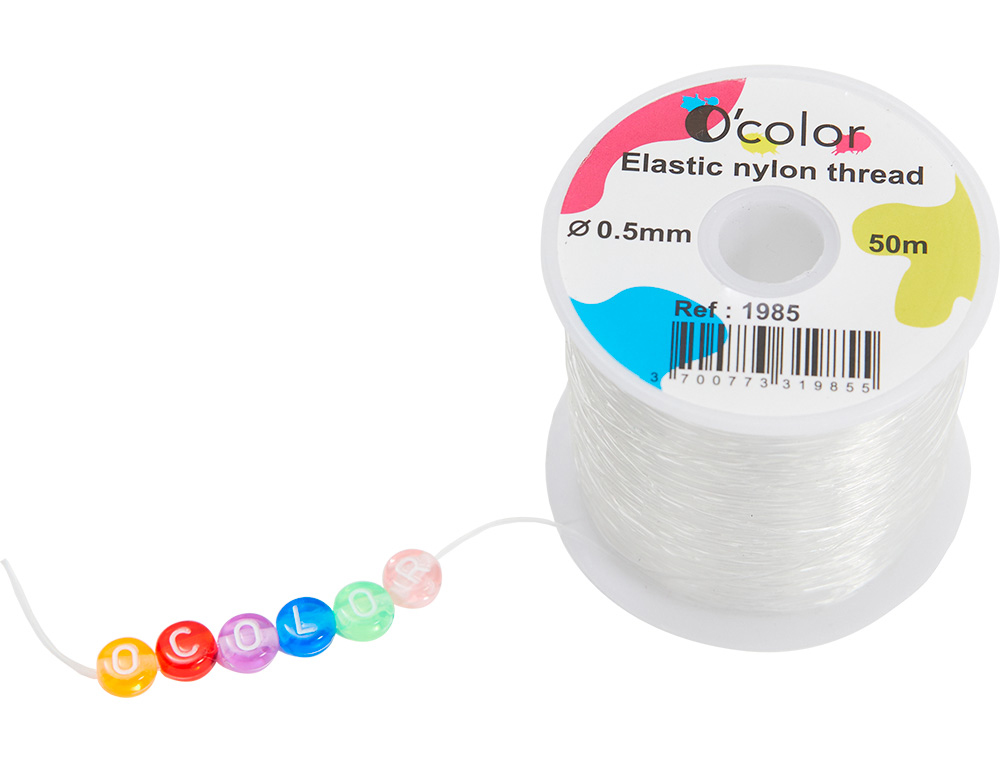 FIL NYLON O'COLOR DIAMETRE 0,5MM COLORIS TRANSPARENT     BOBINE 50M