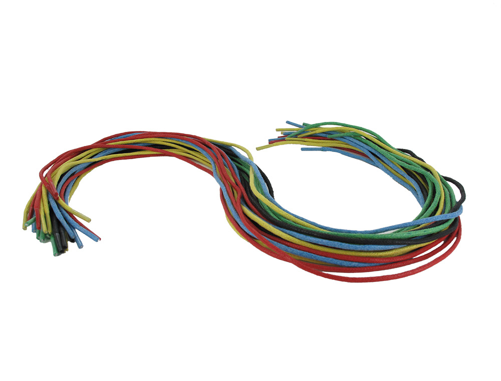 LACET COTON O'COLOR 70CM DIAMETRE 2MM LACAGE OU        TISSAGE 5 COLORIS ASSORTIS    LOT 25 UNITES