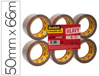 RUBAN ADHSIF SCOTCH HEAVY EMBALLAGE 57 MICRONS 50MMX66M COLORIS HAVANE