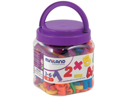 JEU MINILAND LETTRES NUMROS MAGNTIQUES POT DE 162 PICES