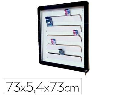 VITRINE PLANORGA IDOCKING STRUCTURE ALUMINIUM VITRE INCASSABLE 73X73X5,4CM