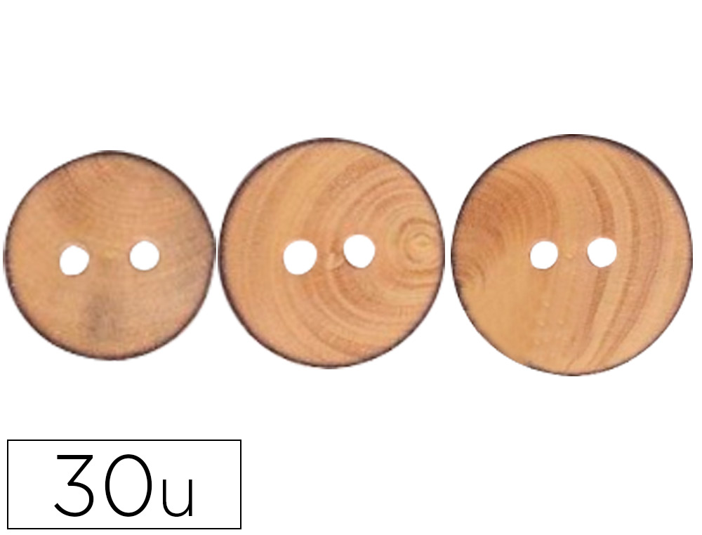 BOUTON EN BOIS FONTORPIN NATUREL A DECORER MIX 3       DIAMETRES 12MM 18MM 22MM      DIAMETRE ASSORTIES 30 UNITES