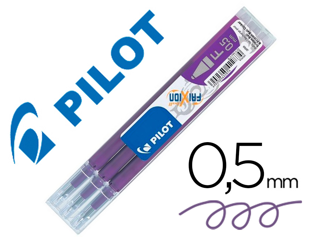 RECHARGE ROLLER PILOT FRIXION BALL POINTE FINE COLORIS VIOLET SET 3 UNITS