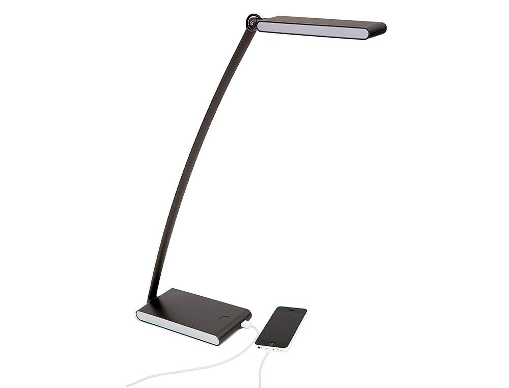 LAMPE DE BUREAU ALBA LEDTOUCH2 ALUMINIUM AVEC      CHARGEUR TECHNOLOGIE QI